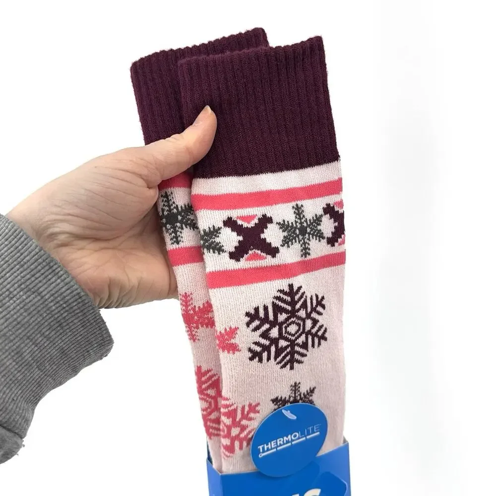 Columbia Women's Thermolite Snowflake Ski Socks Pink Unisex Size Medium